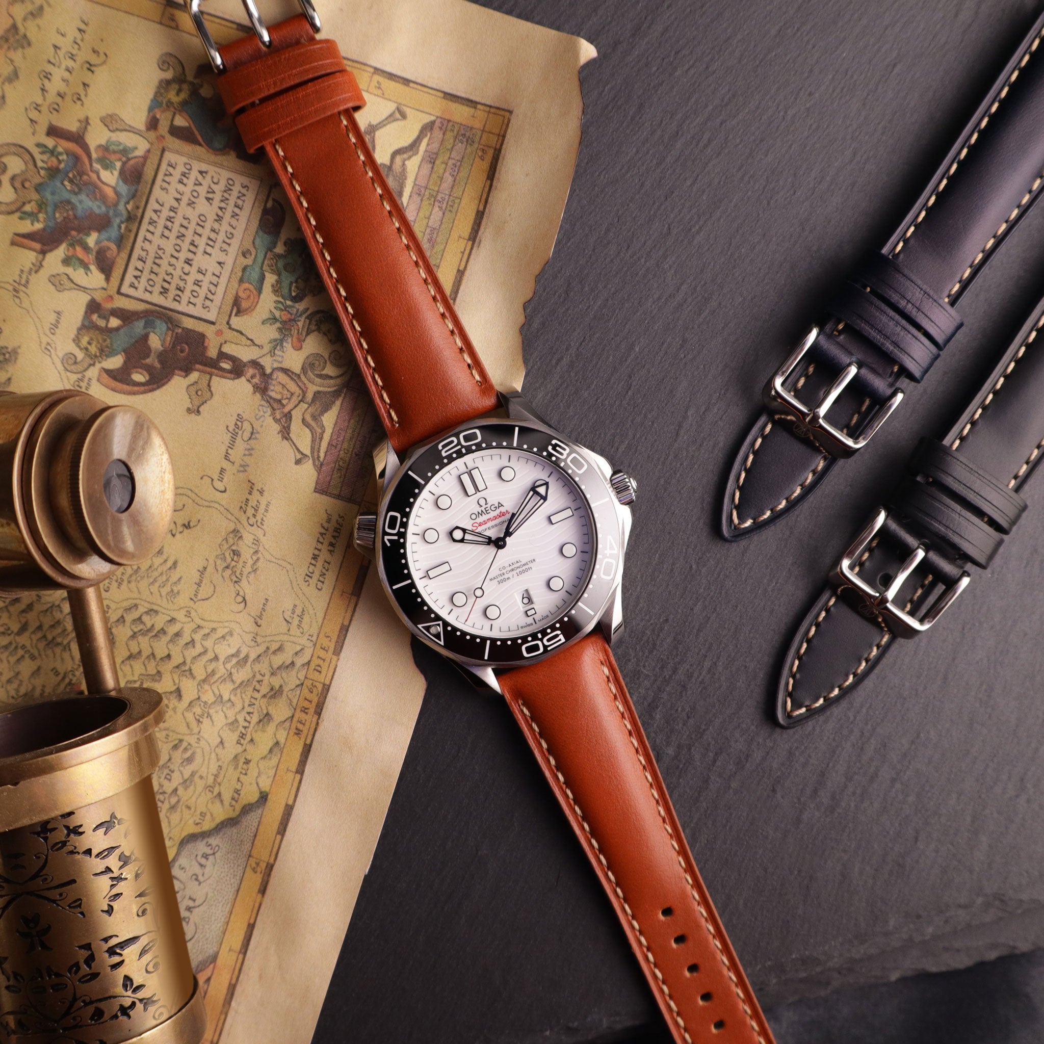 Cartographer™ Padded Leather Watch Strap