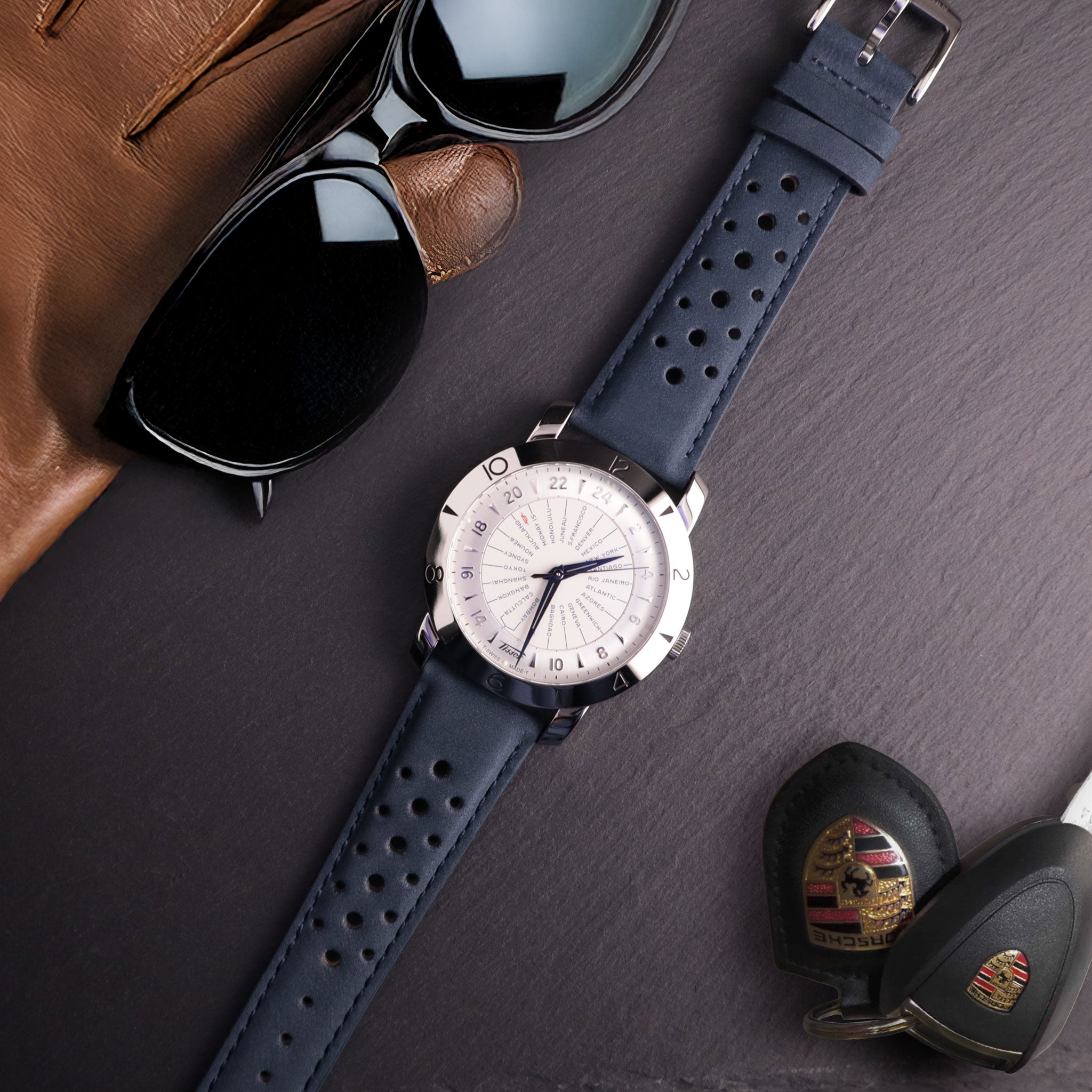 Autobahn™ Nubuck Leather Rally Watch Strap